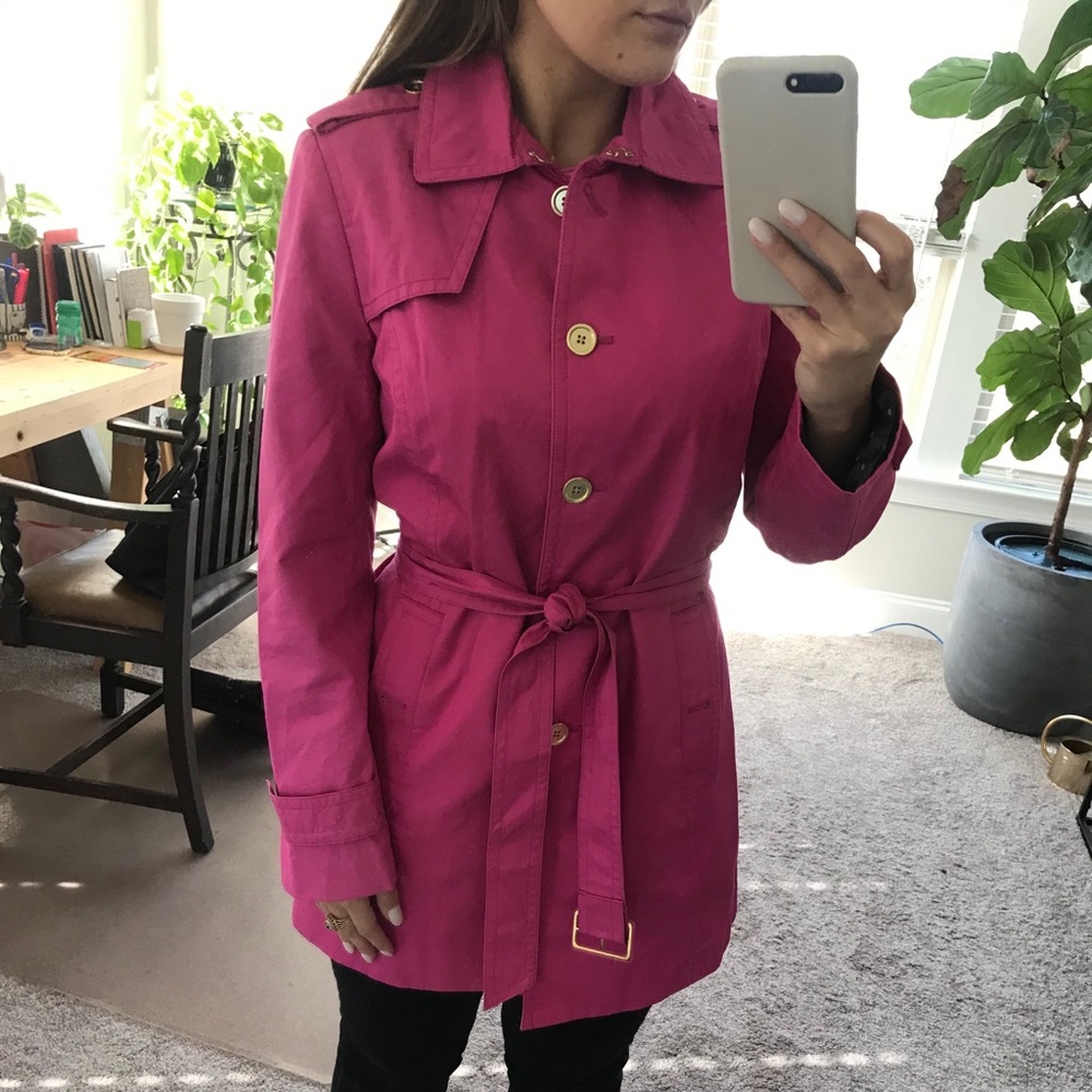 Pink trench coat
